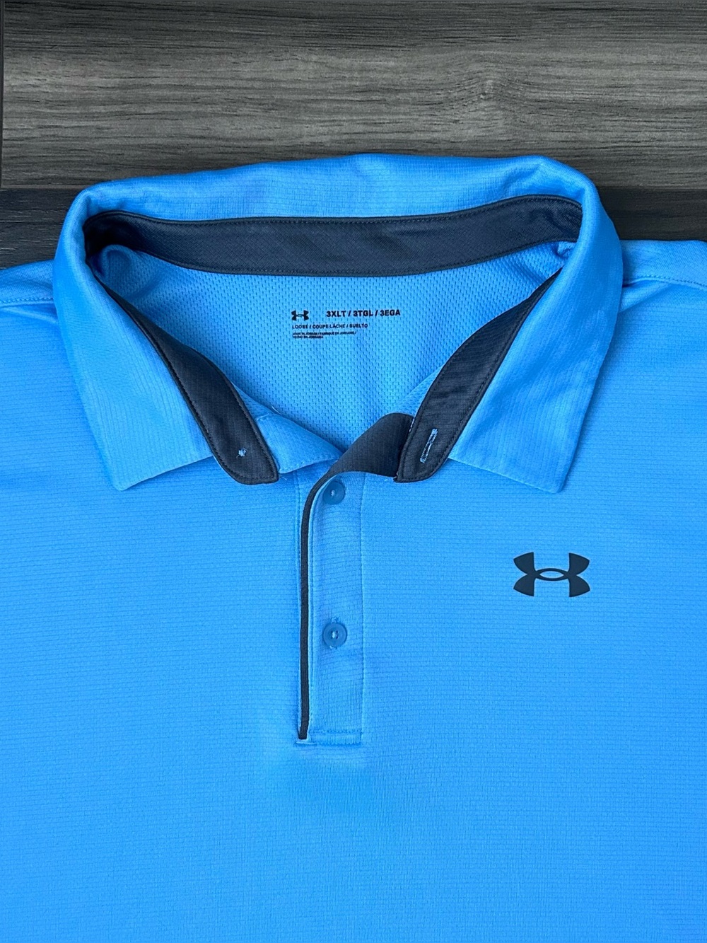 Under Armour Polo Shirt Blue Golf Performance Mens Size 3XLT Tall Big